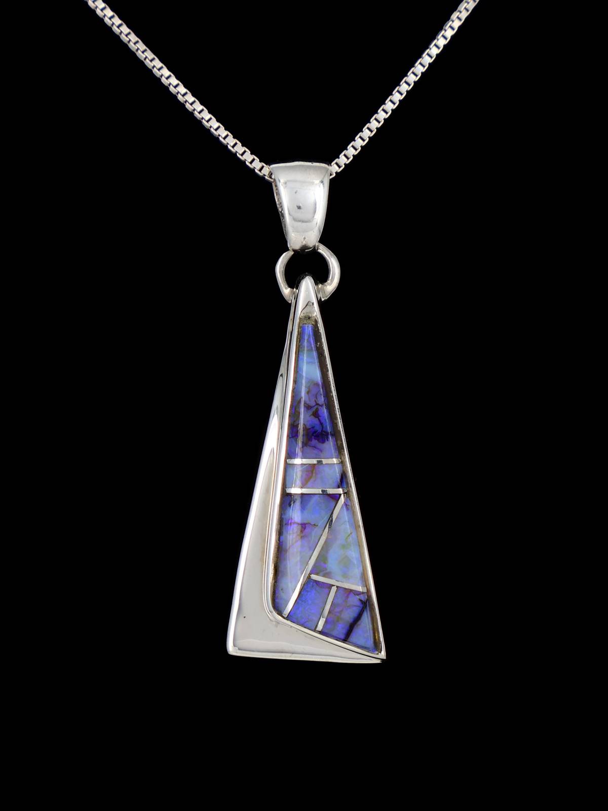 Native American Spiderweb Opal Inlay Pendant