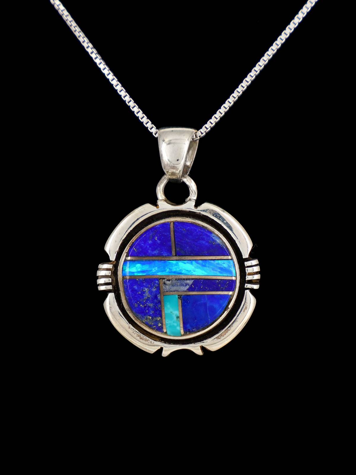 Native American Lapis and Opal Inlay Pendant