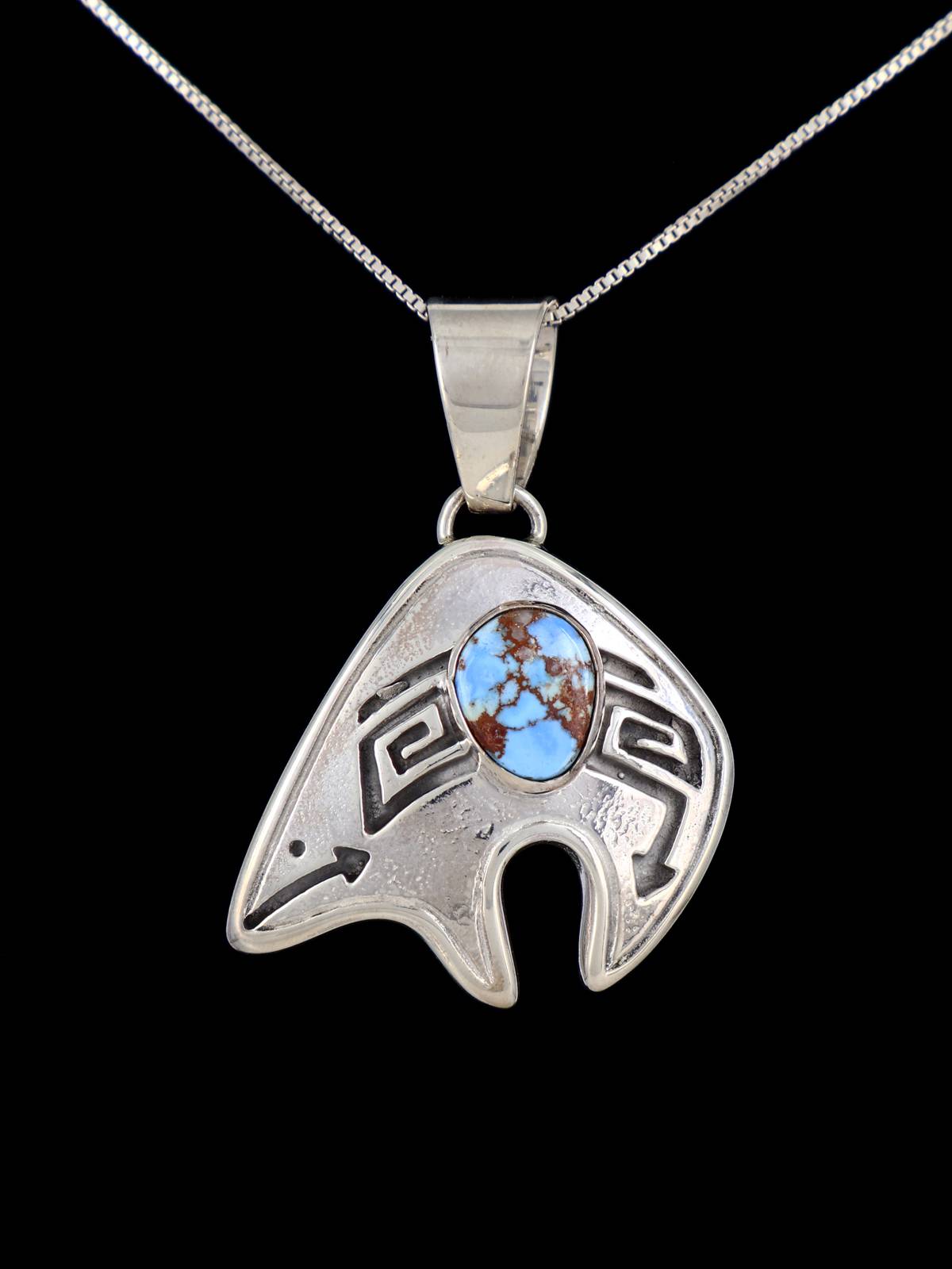 Collar Navajo Colgante Oso Turquesa Golden Hill