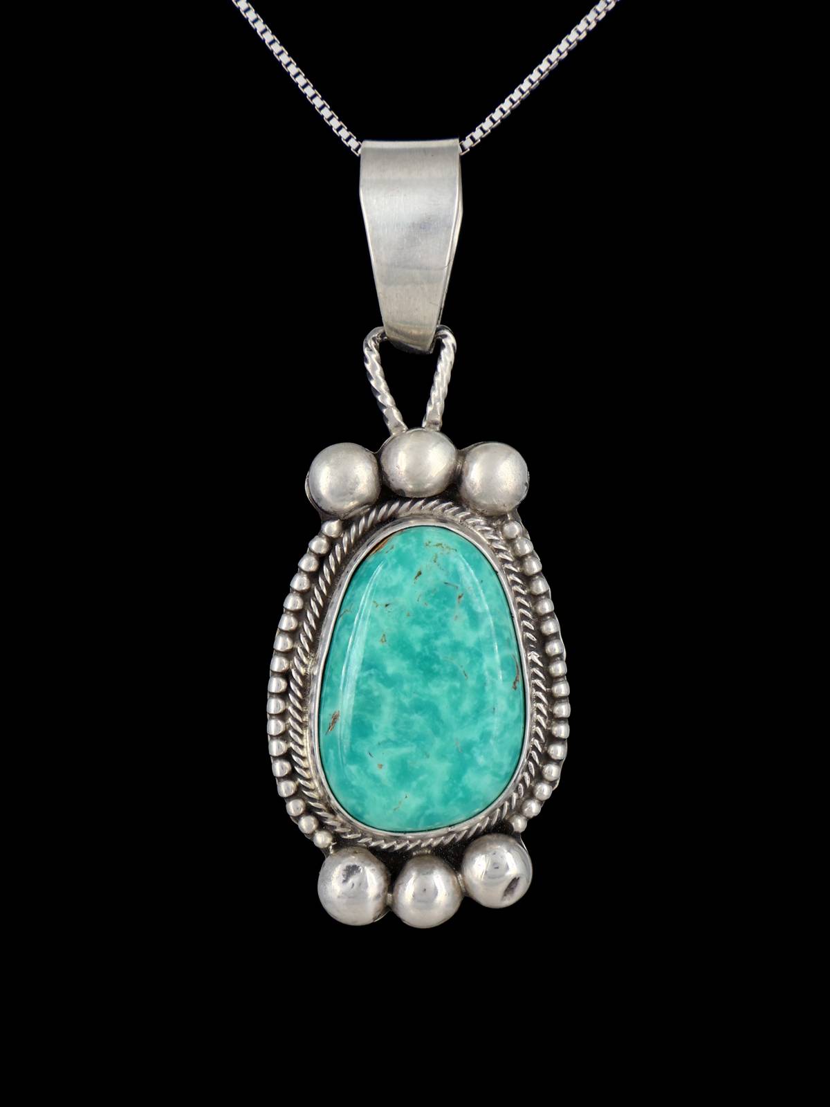 Native American Jewelry Tyrone Turquoise Pendant