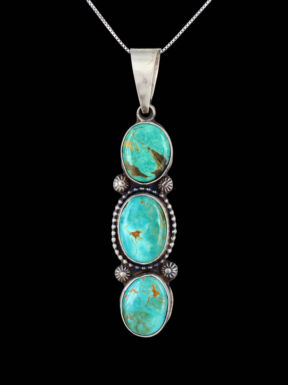 Native American Sterling Silver Armenian Turquoise Pendant