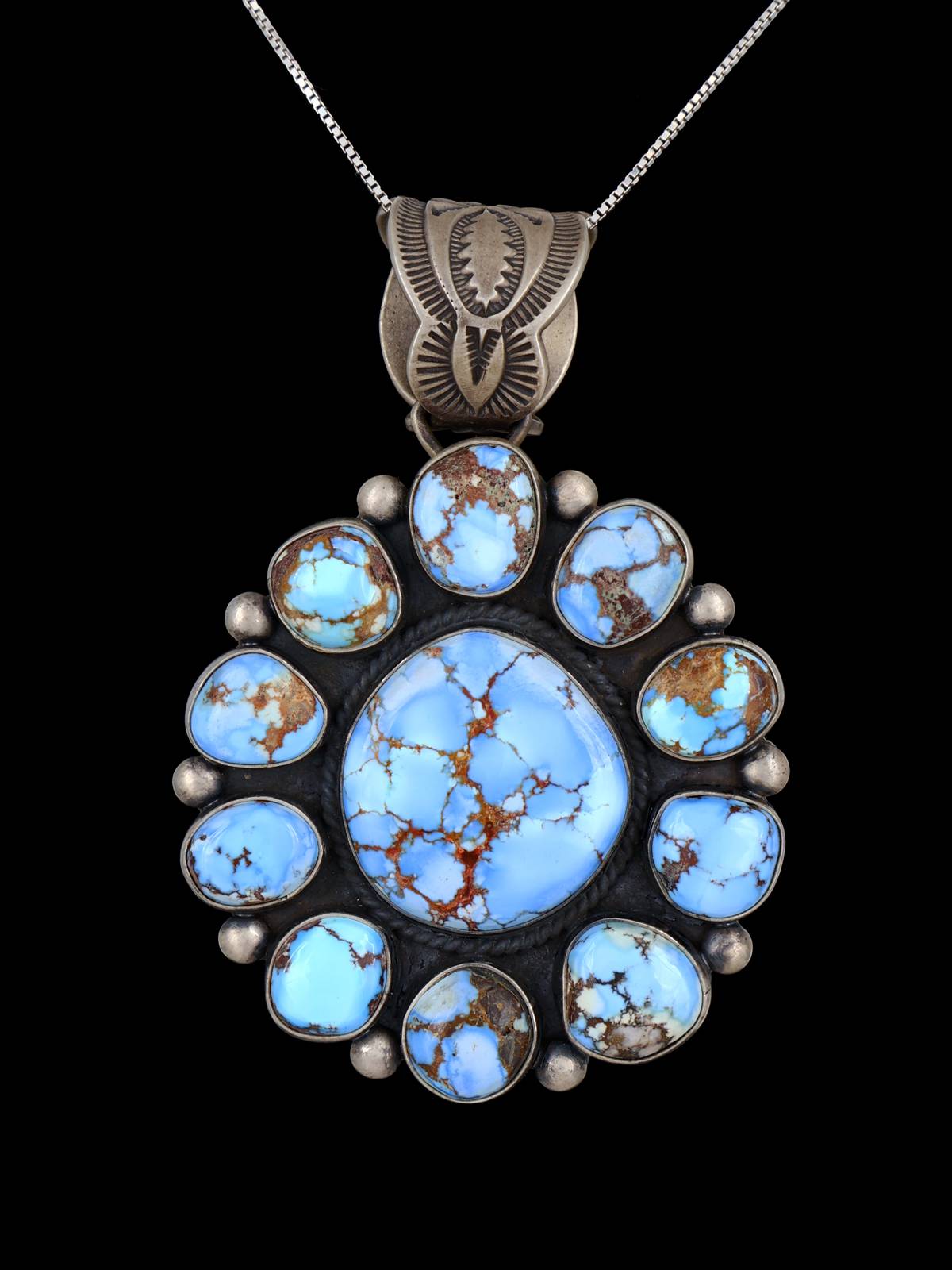 Bijoux amérindiens Pendentif corail et turquoise Carico