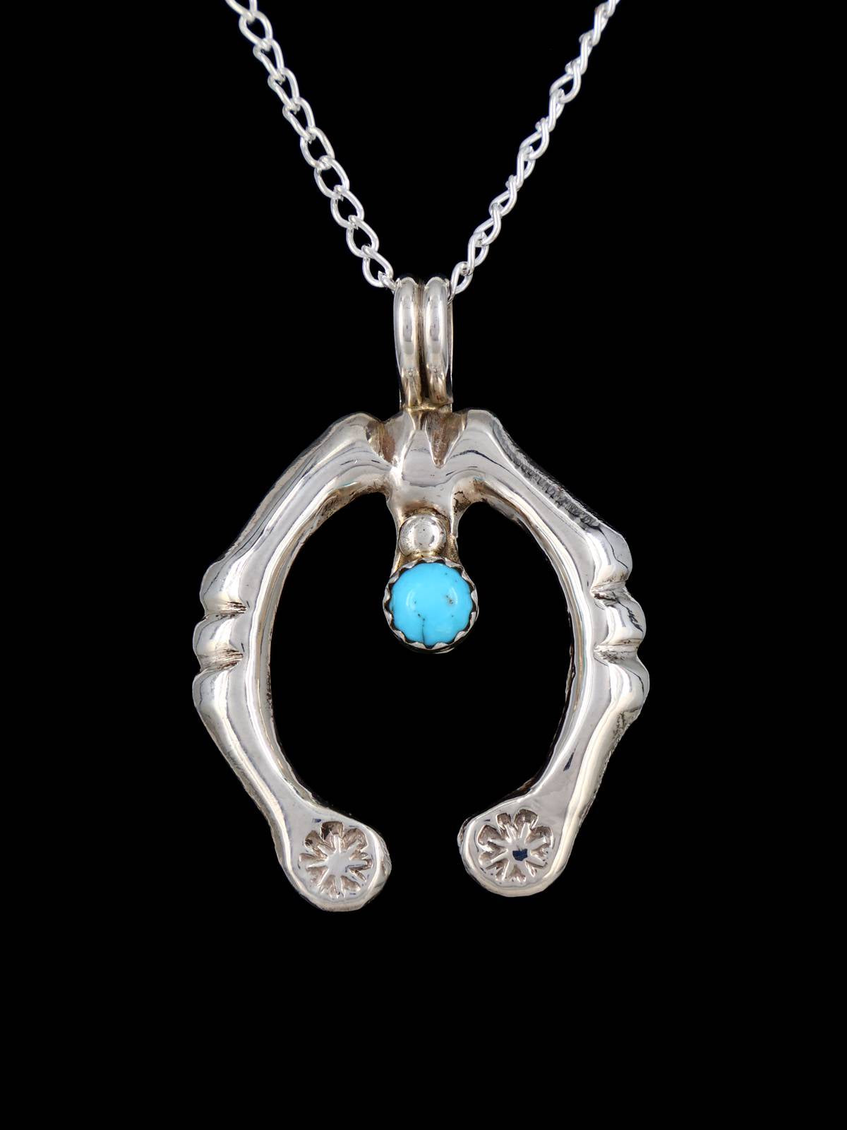 Pendentif Naja en argent sterling turquoise estampillé Navajo
