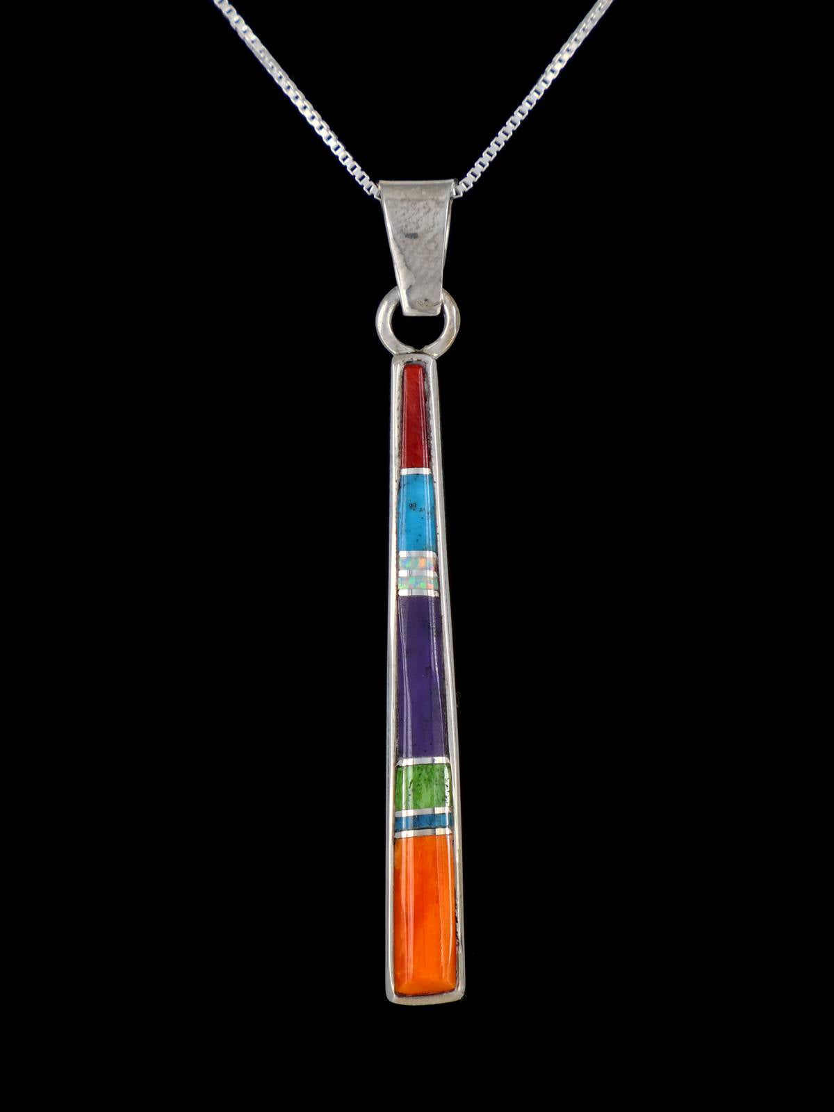 Native American Turquoise and Spiny Oyster Inlay Pendant