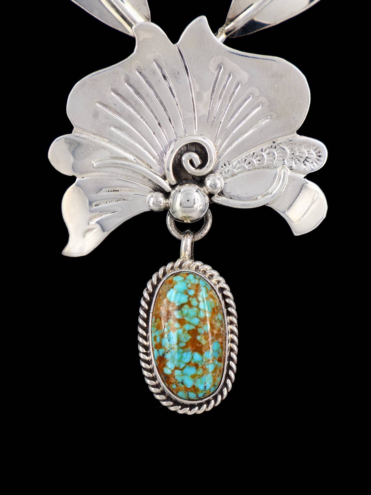 Native American Jewelry #8 Turquoise Sculpted Necklace