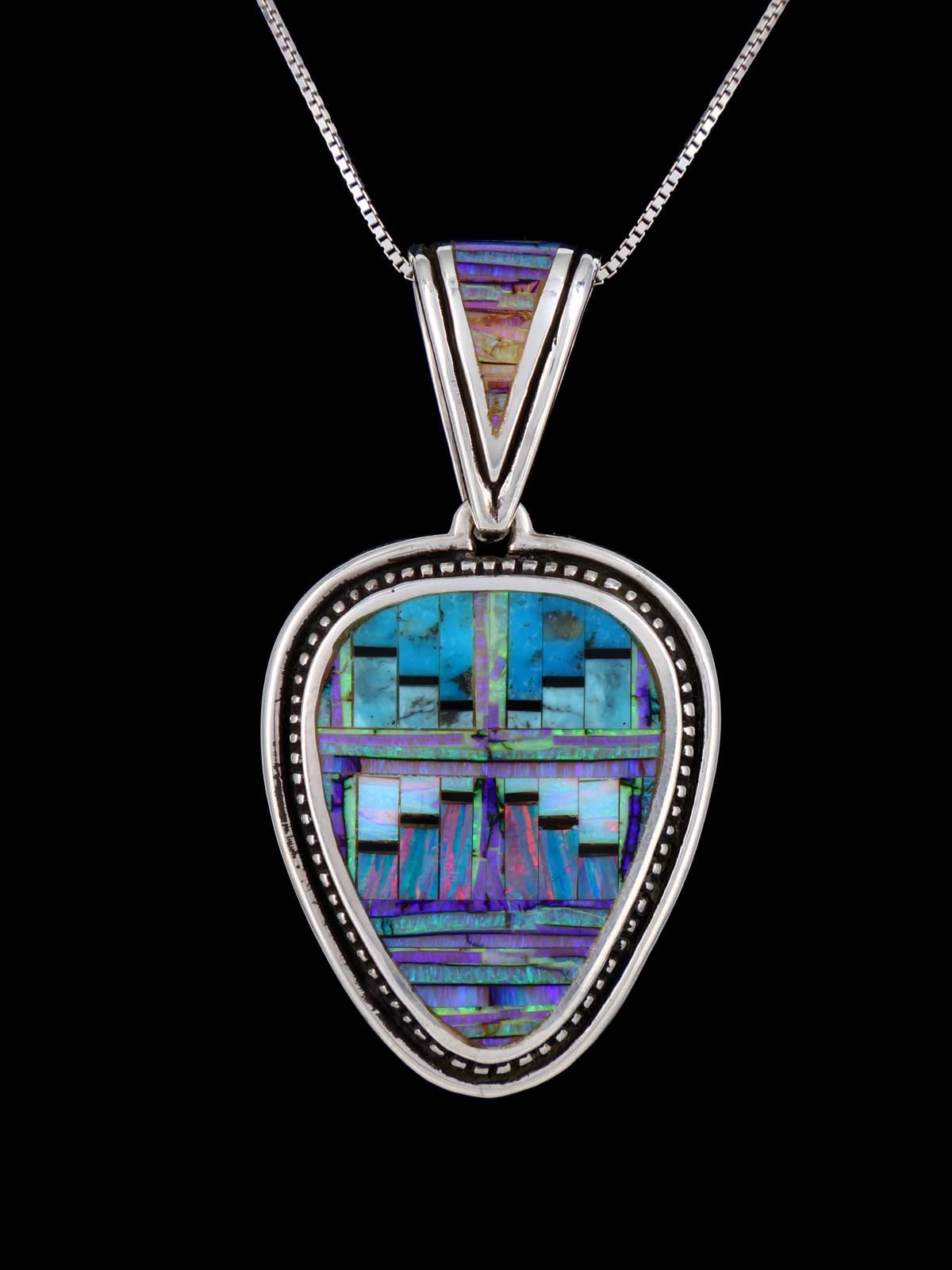 Pendentif cactus incrusté de pavés turquoise amérindiens