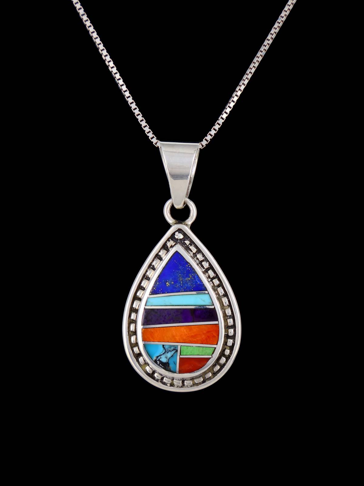 Native American Multistone Inlay Indian Summer Pendant