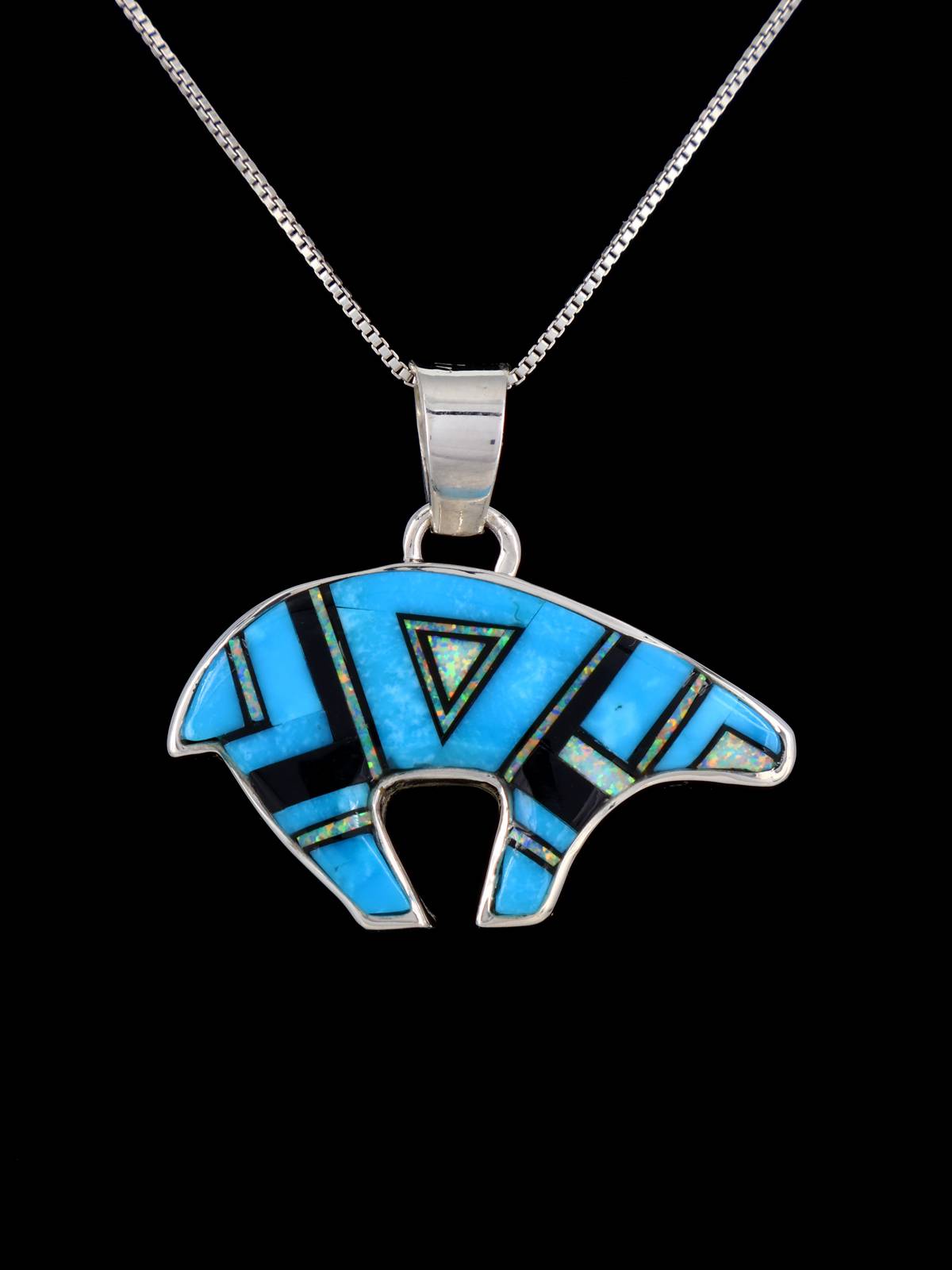 Pendentif croix incrusté de pierres multiples Navajo