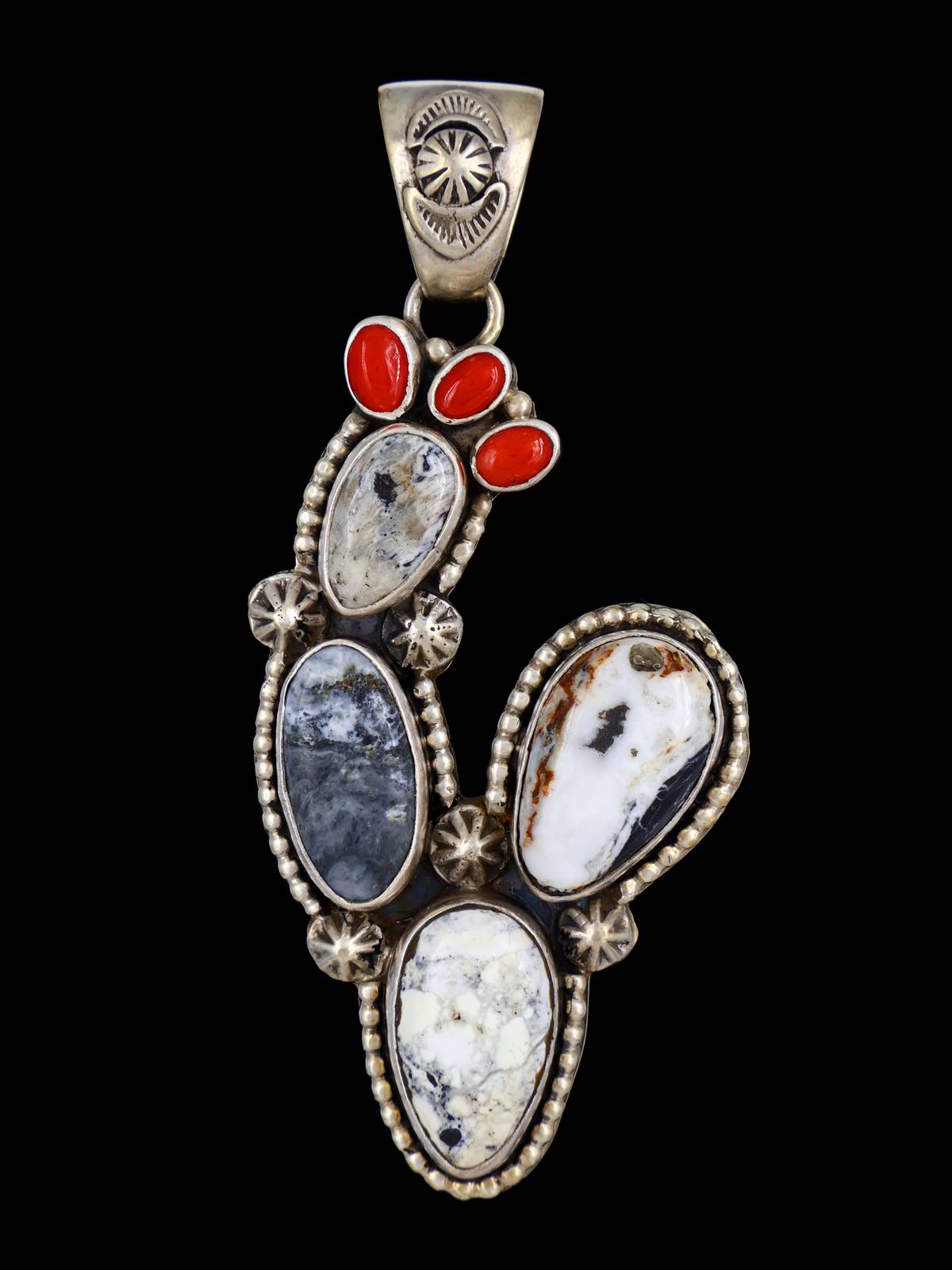 Pendentif cactus figue de Barbarie turquoise amérindien