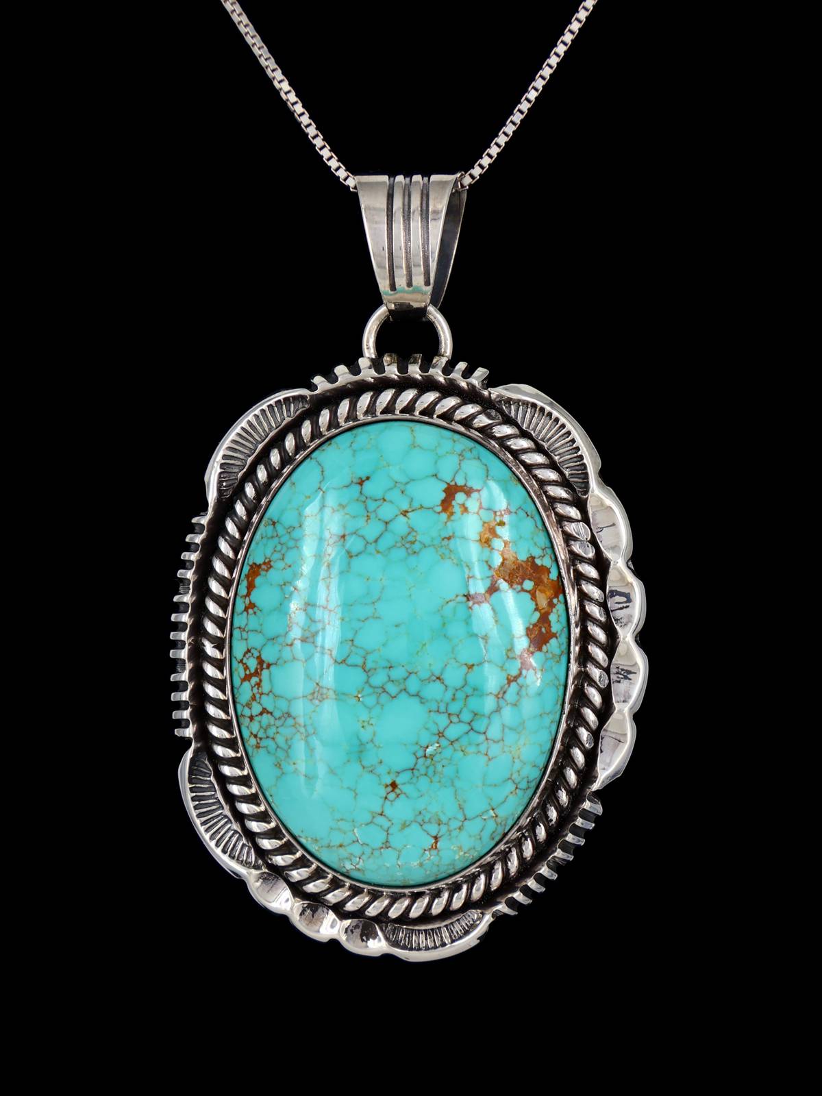 Pendentif amérindien naturel Royston Turquoise en argent sterling