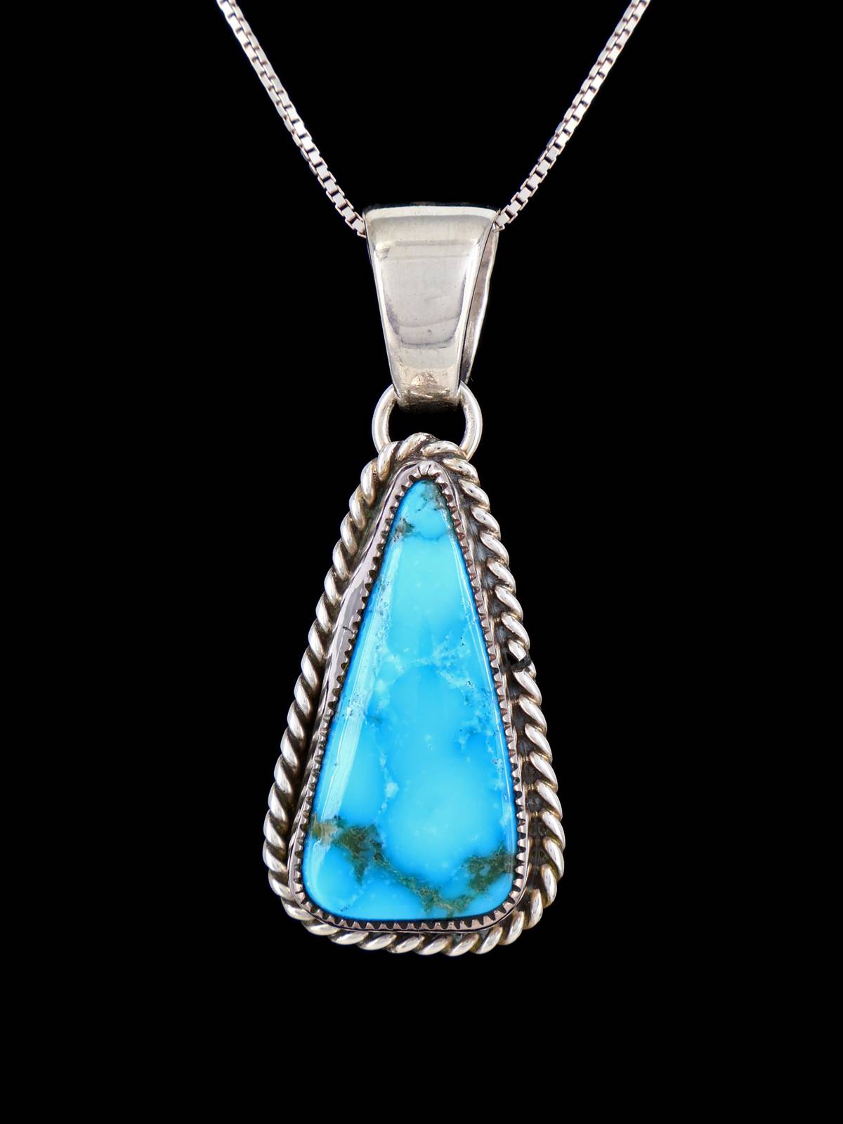 Native American Sterling Silver Turquoise Pendant