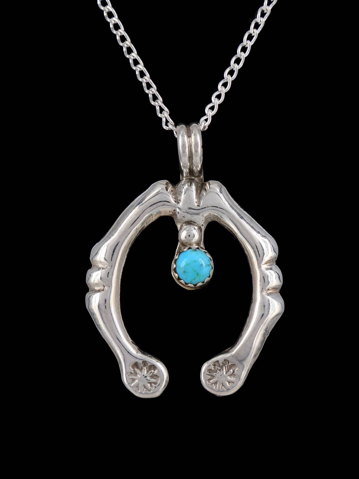 Colgante Naja estampado navajo turquesa de plata de ley