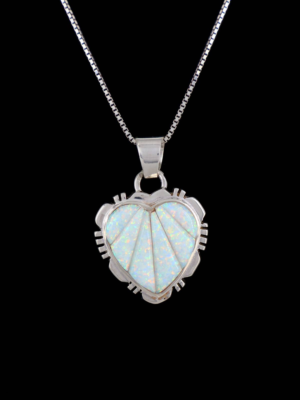 Navajo Opalite Cobblestone Inlay Heart Pendant