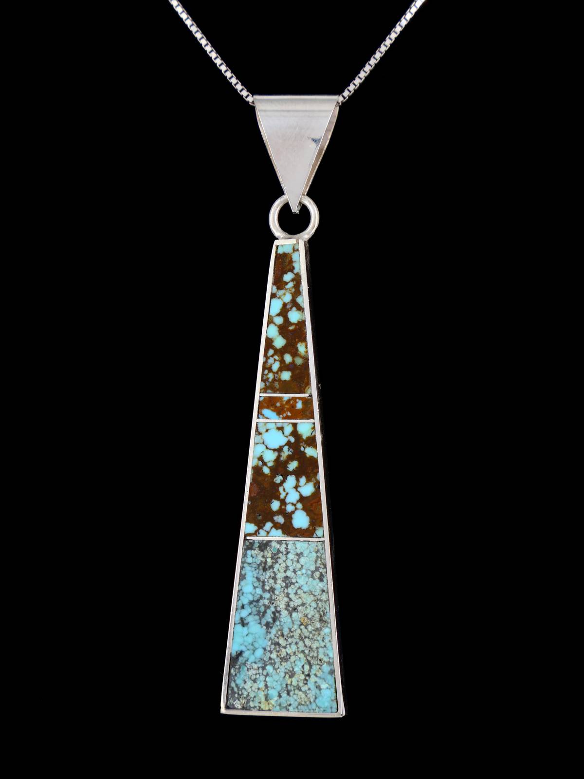 Pendentif incrusté d’argent sterling turquoise Navajo