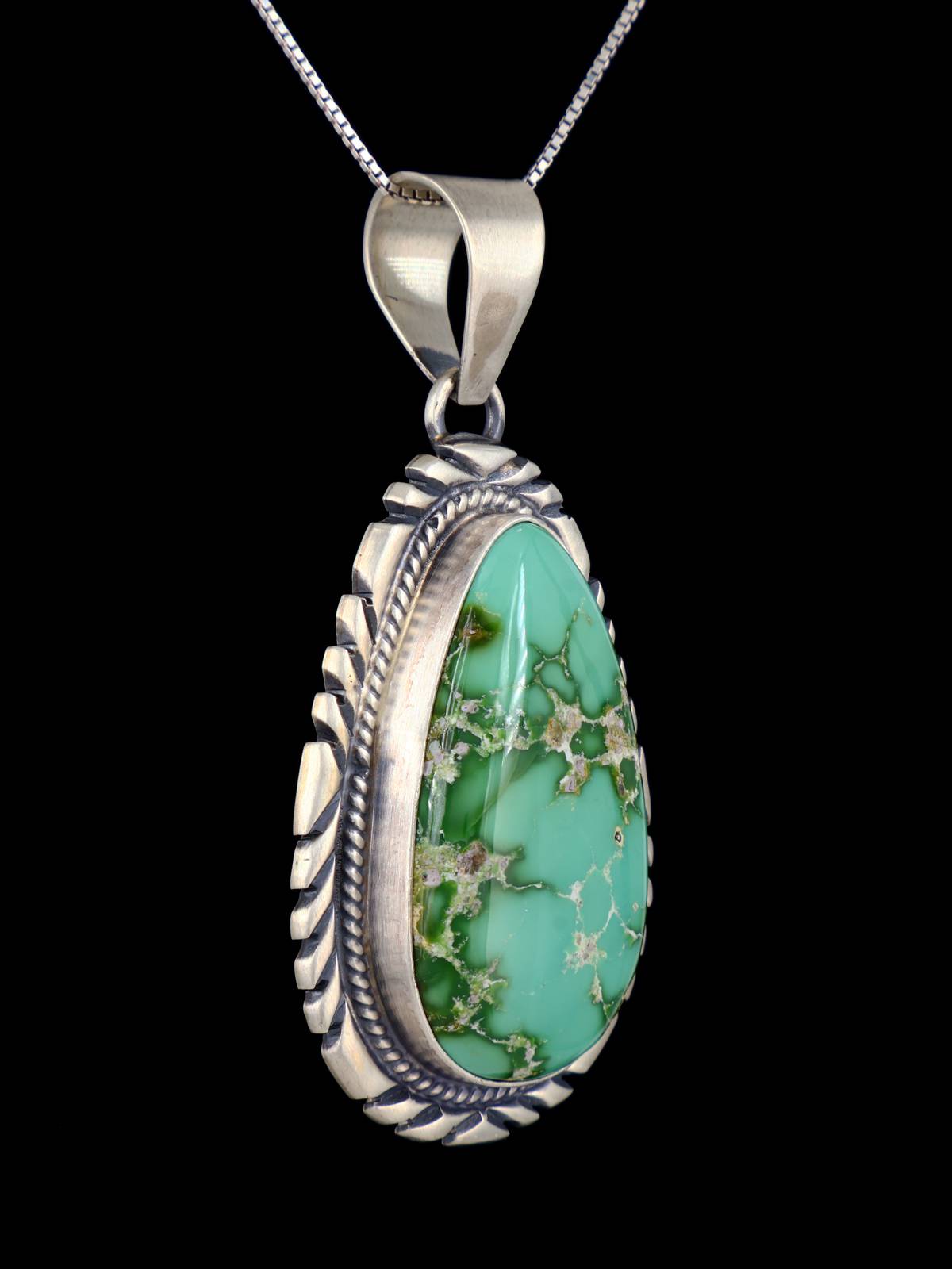 Native American Sonoran Mountain Turquoise Sterling Silver Pendant