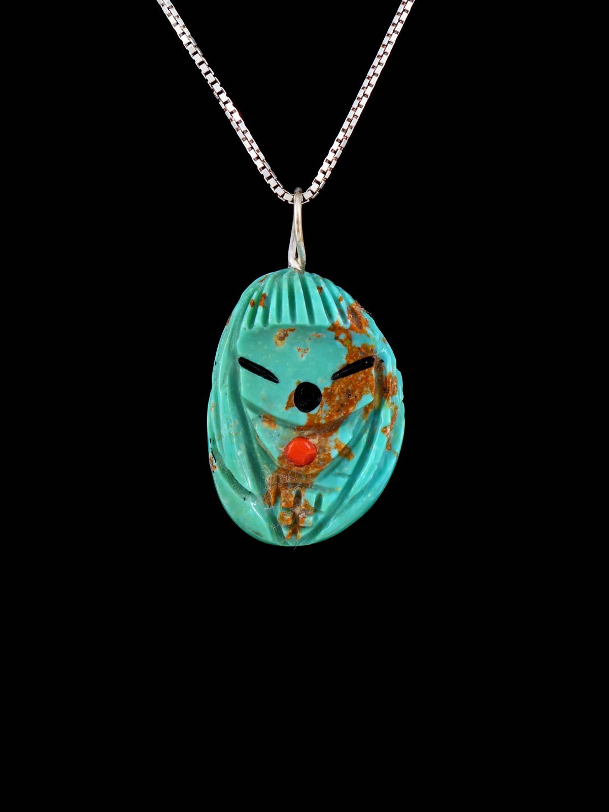 Zuni Turquoise Maiden Fetish Pendant