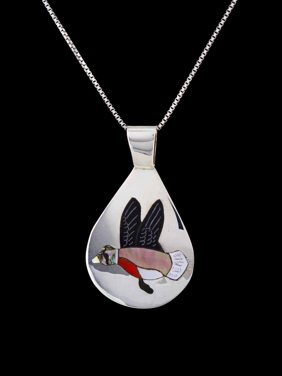 Native American Jewelry Zuni Inlay Duck Pendant