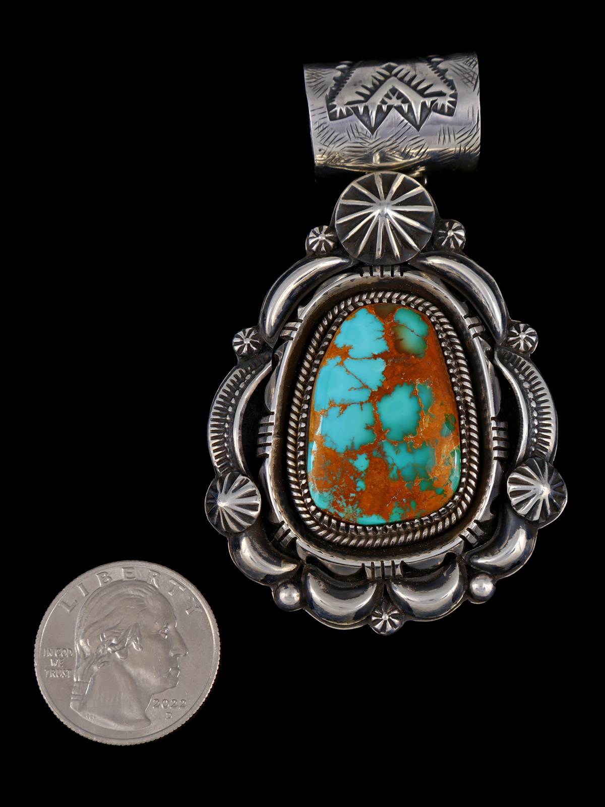Bijoux amérindiens Pendentif turquoise Kingman naturel