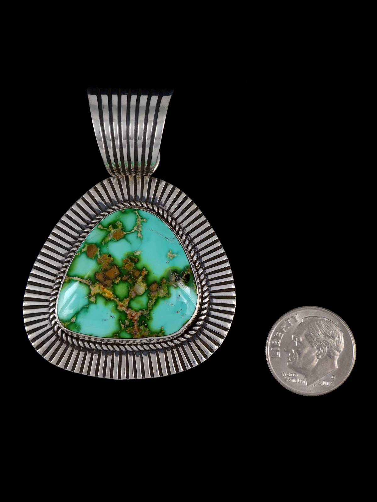 Native American Cold Chisel Sonoran Gold Turquoise Pendant