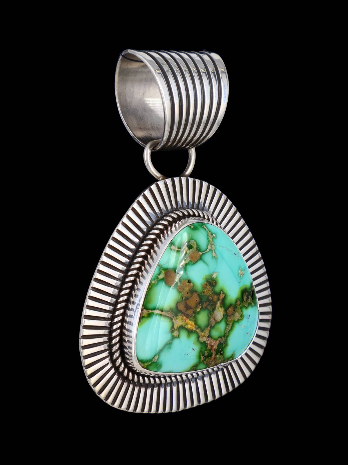 Native American Cold Chisel Sonoran Gold Turquoise Pendant