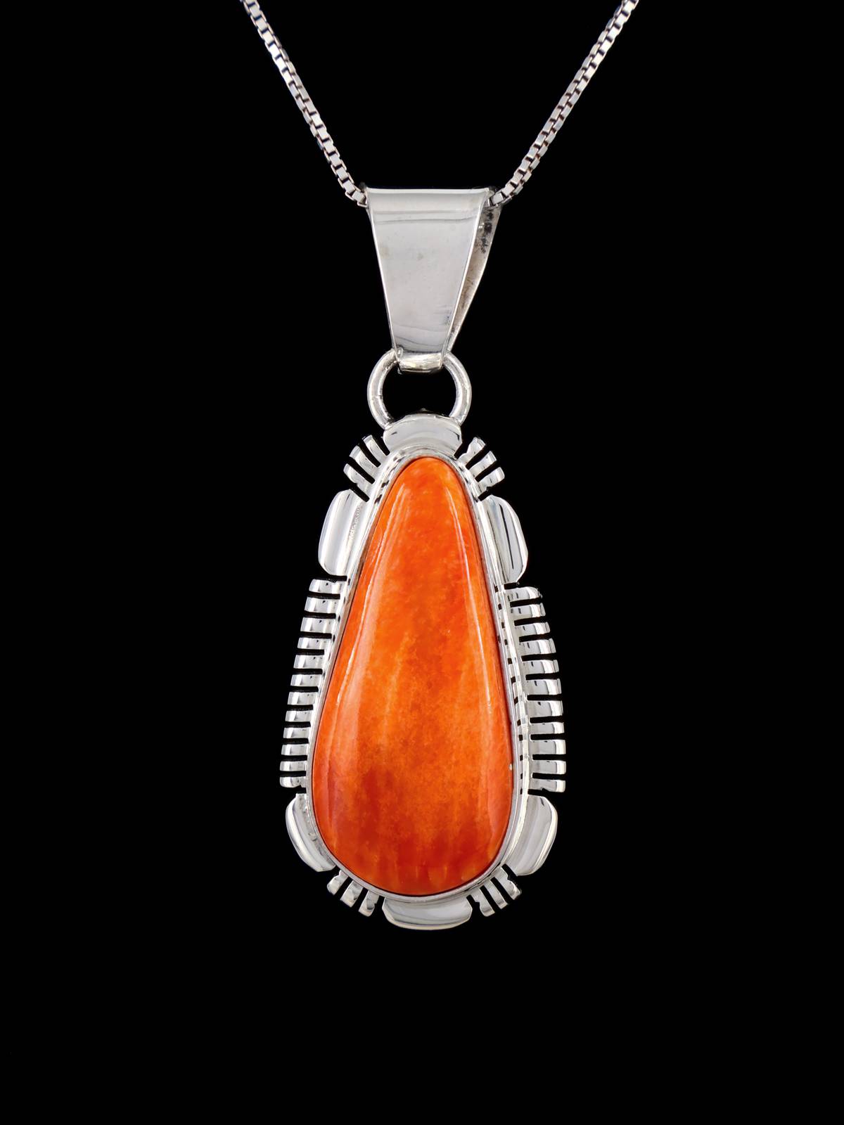 Native American Sterling Silver Spiny Oyster Pendant