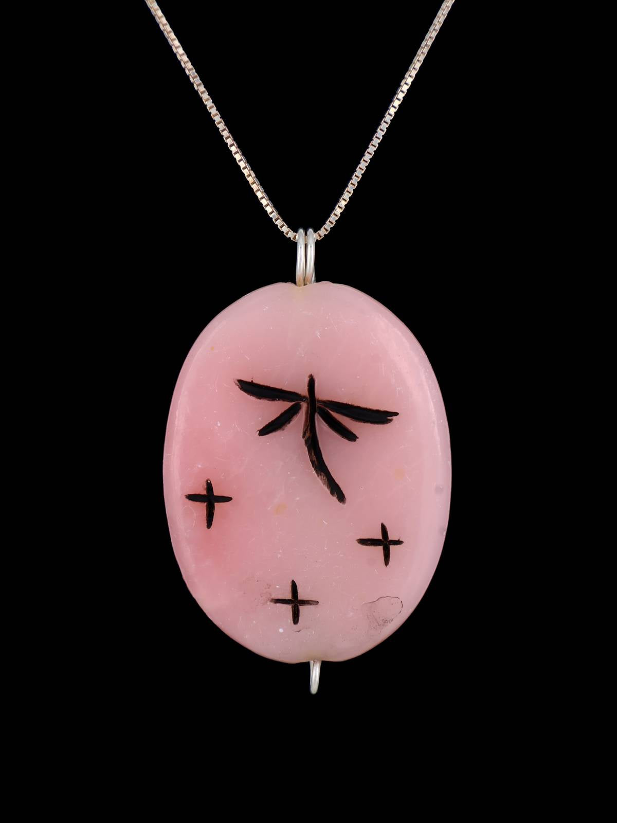 Zuni Pink Alabaster Maiden Fetish Pendant - PuebloDirect.com