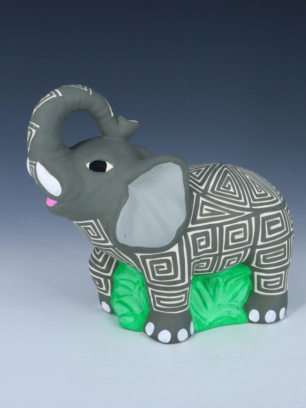 Acoma Pueblo Pottery Elephant Figurine - PuebloDirect.com