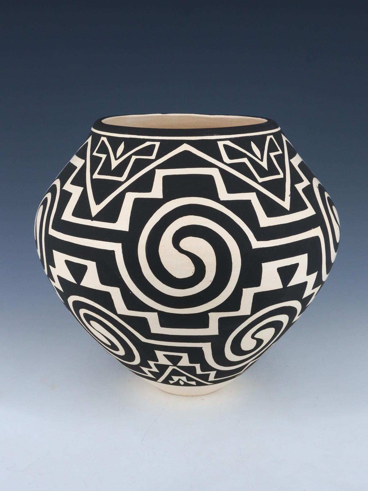 Acoma Pueblo Hand Coiled Geometric Painted Pottery