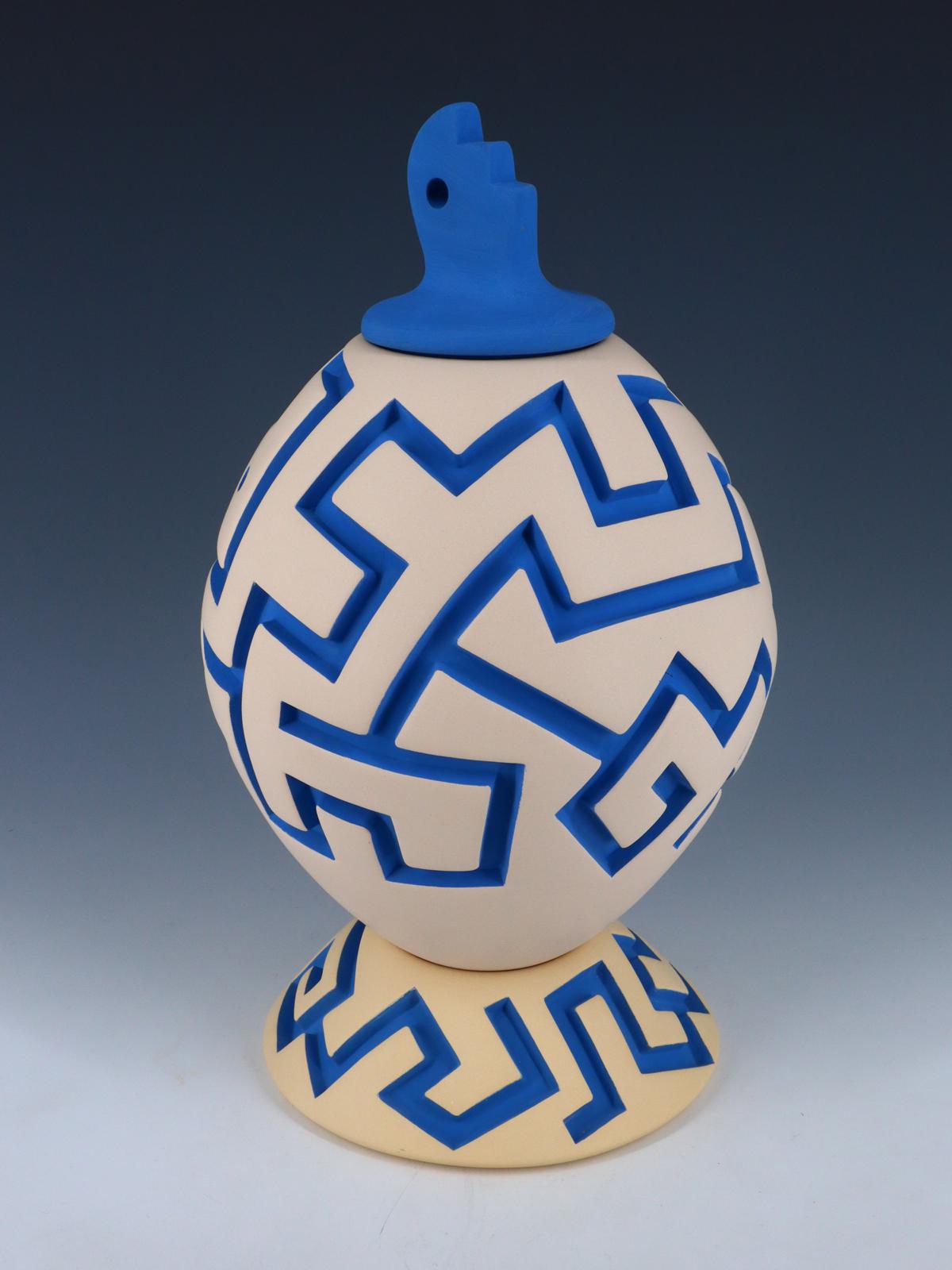 Cerámica Roadrunner grabada a mano de Mata Ortiz