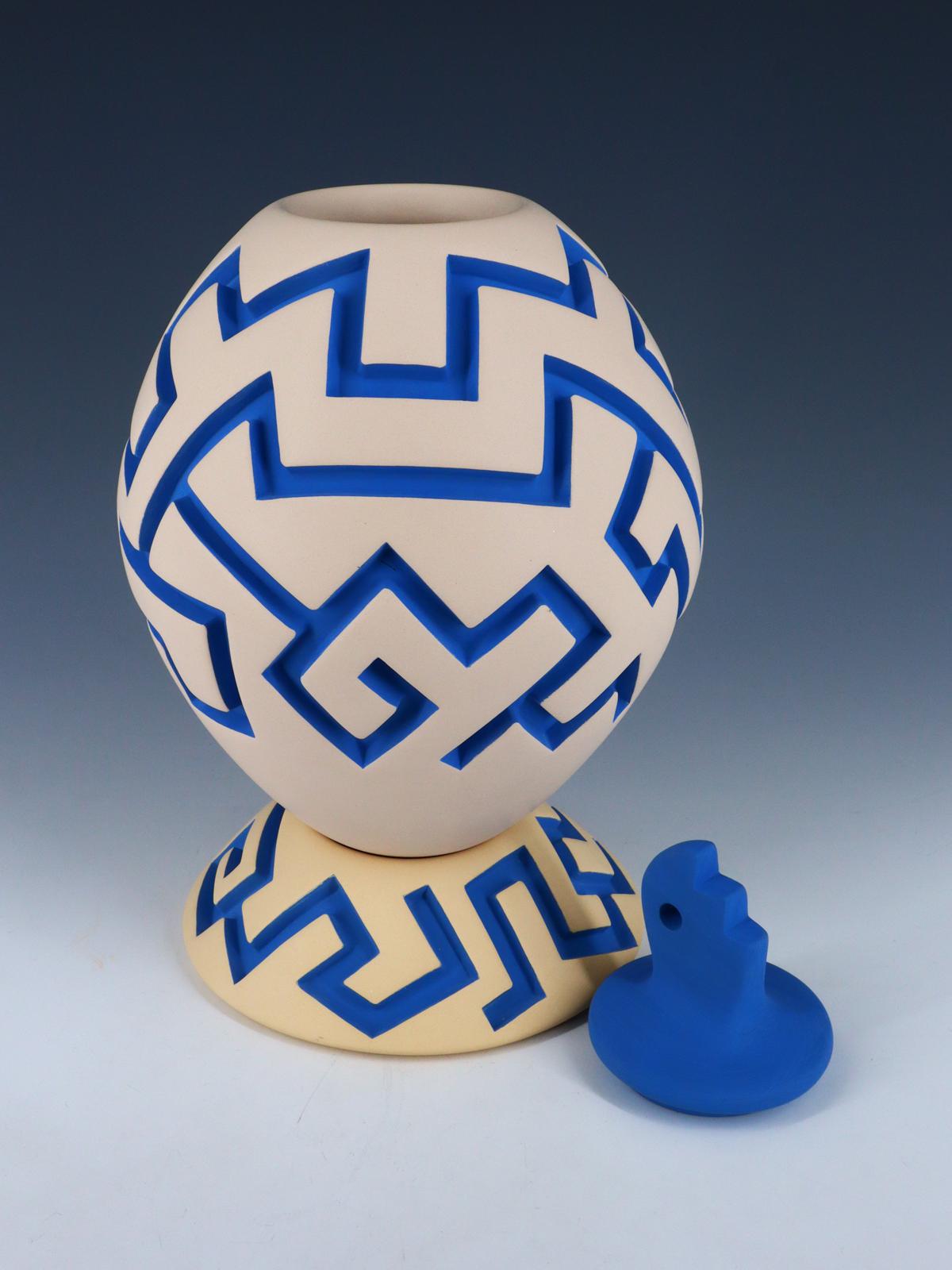 Cerámica Roadrunner grabada a mano de Mata Ortiz