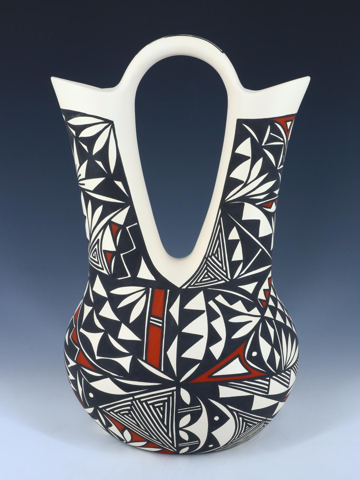 Acoma Pueblo Hand Painted Pottery Wedding Vase