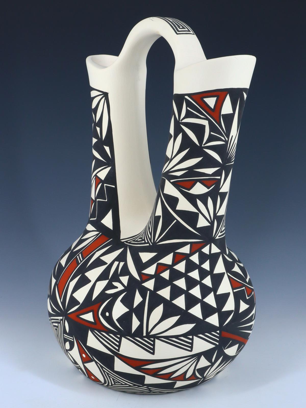 Acoma Pueblo Hand Painted Pottery Wedding Vase