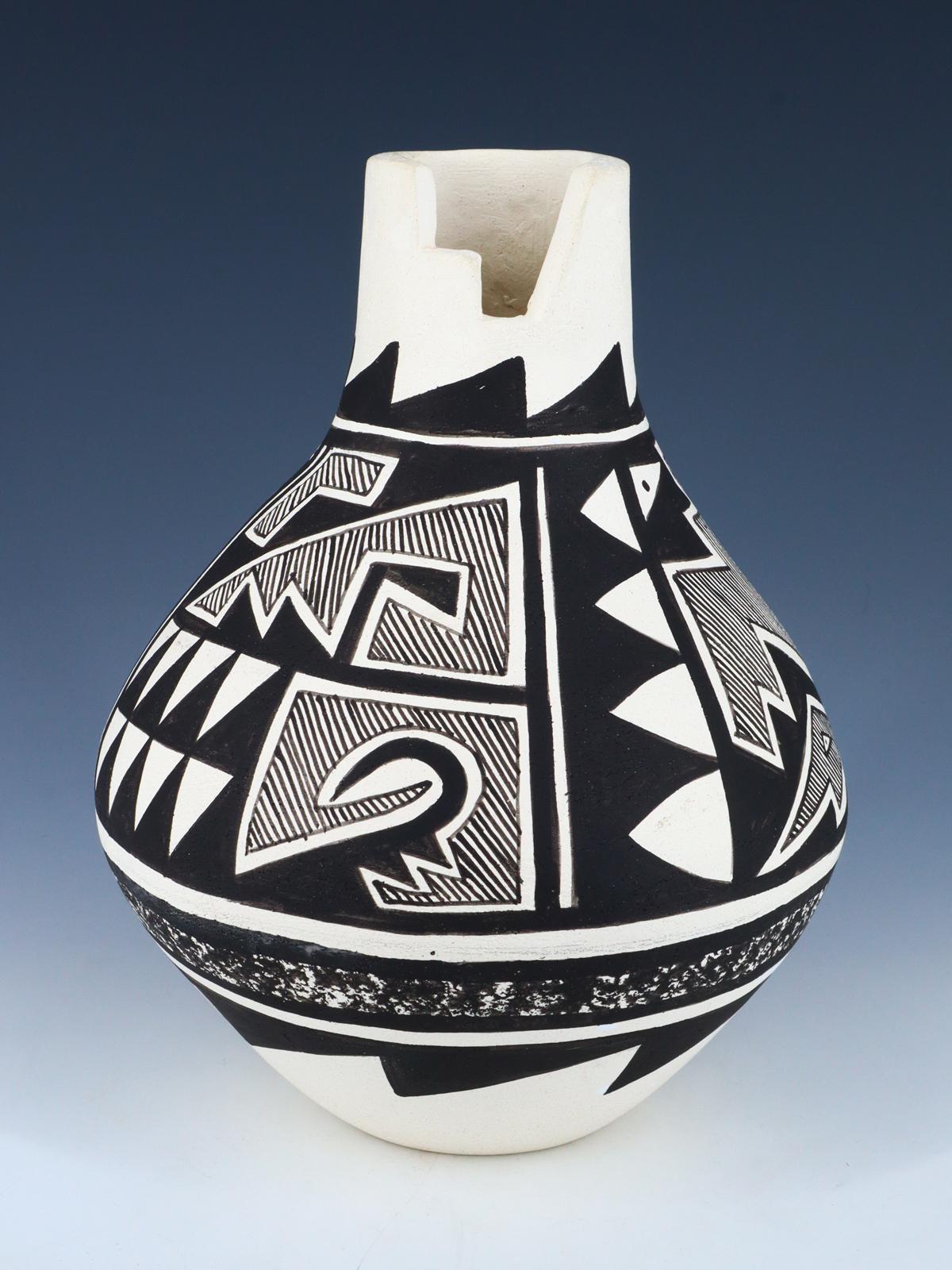 Jarrón de boda de cerámica de loro enrollado a mano estilo Acoma