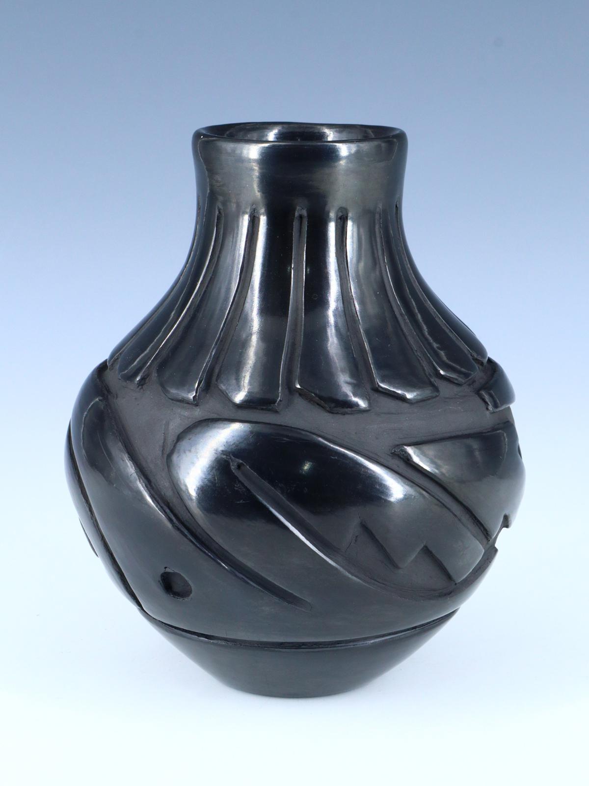 Santa Clara Pueblo Hand Coiled Black Pottery