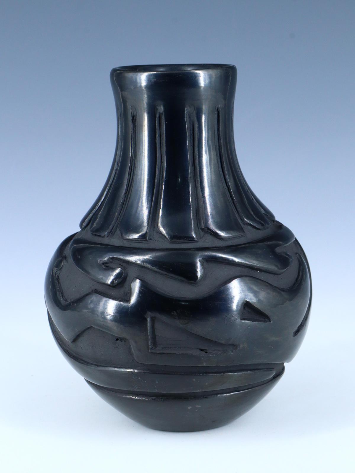 Santa Clara Pueblo Hand Coiled Black Pottery