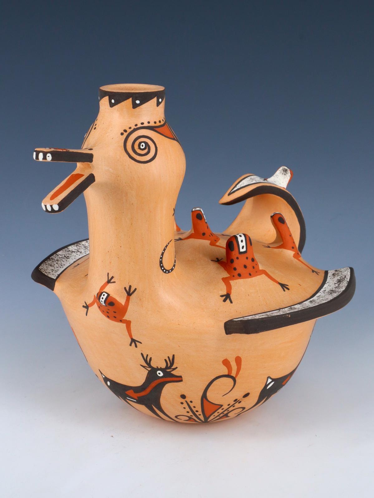 Hand Coiled Zuni Pueblo Duck Effigy Pottery