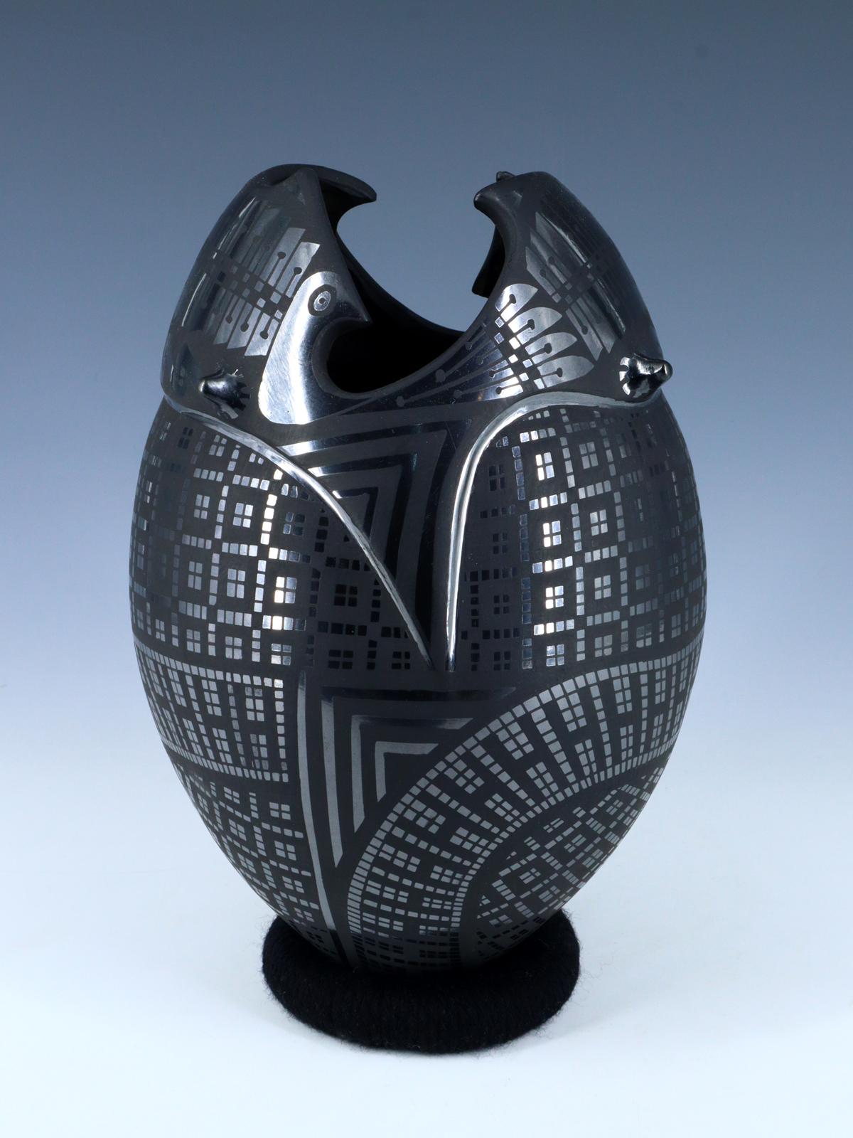 Mata Ortiz Hand Coiled Black Pottery