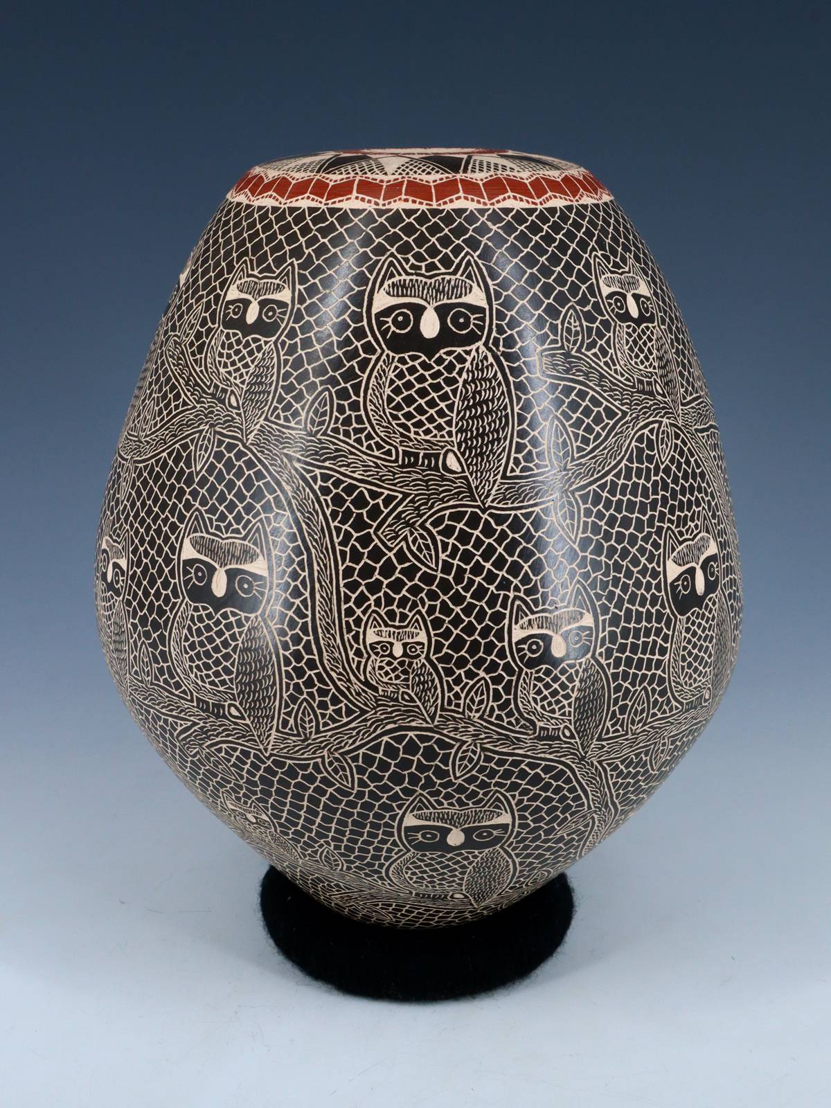 Mata Ortiz Hand Etched Owl Pottery - PuebloDirect.com