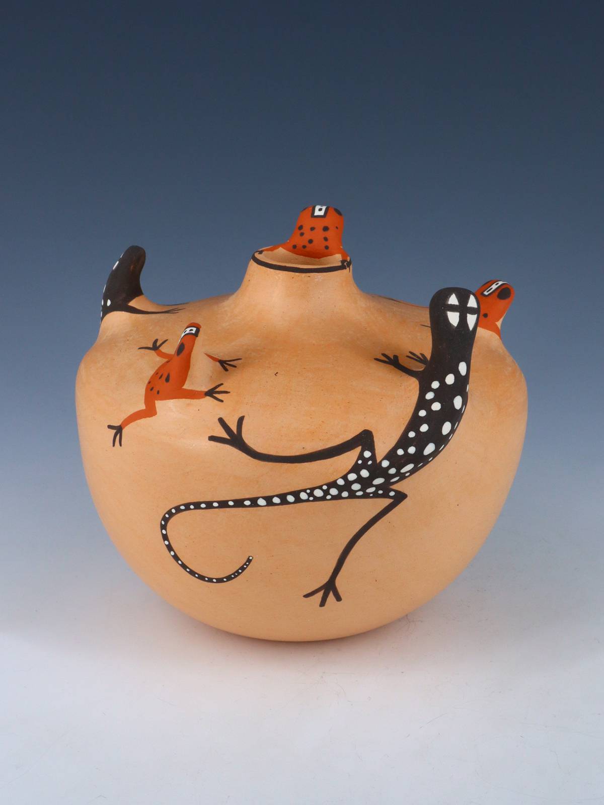 Hand Coiled Zuni Pueblo Lizard Pottery Vase – PuebloDirect.com