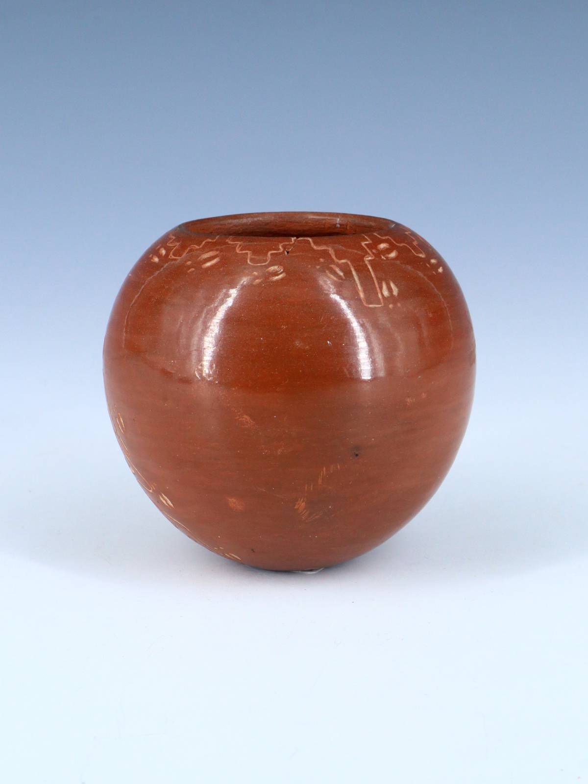 Estate Santa Clara Pueblo Hand Coiled Red Pottery - PuebloDirect.com