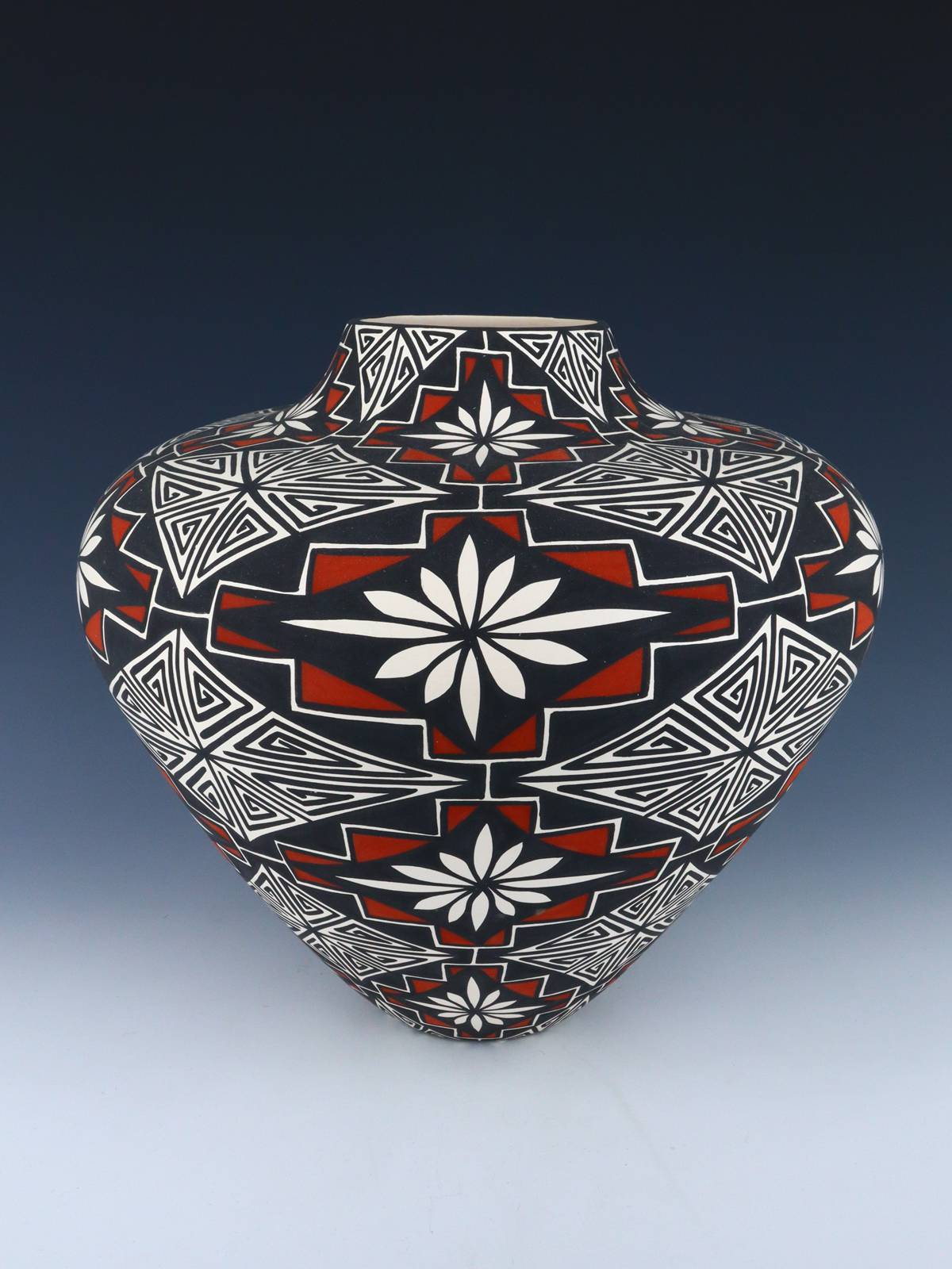 Large Acoma Pueblo Hand Painted Pottery Vase - PuebloDirect.com