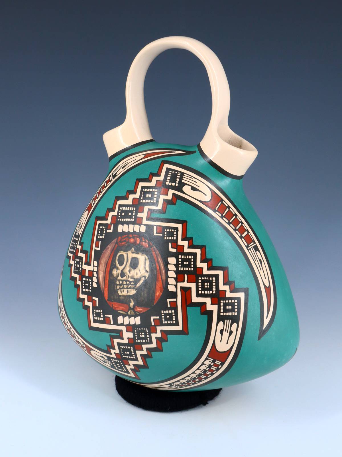 Mata Ortiz Hand Coiled Painted Pottery Wedding Vase - PuebloDirect.com