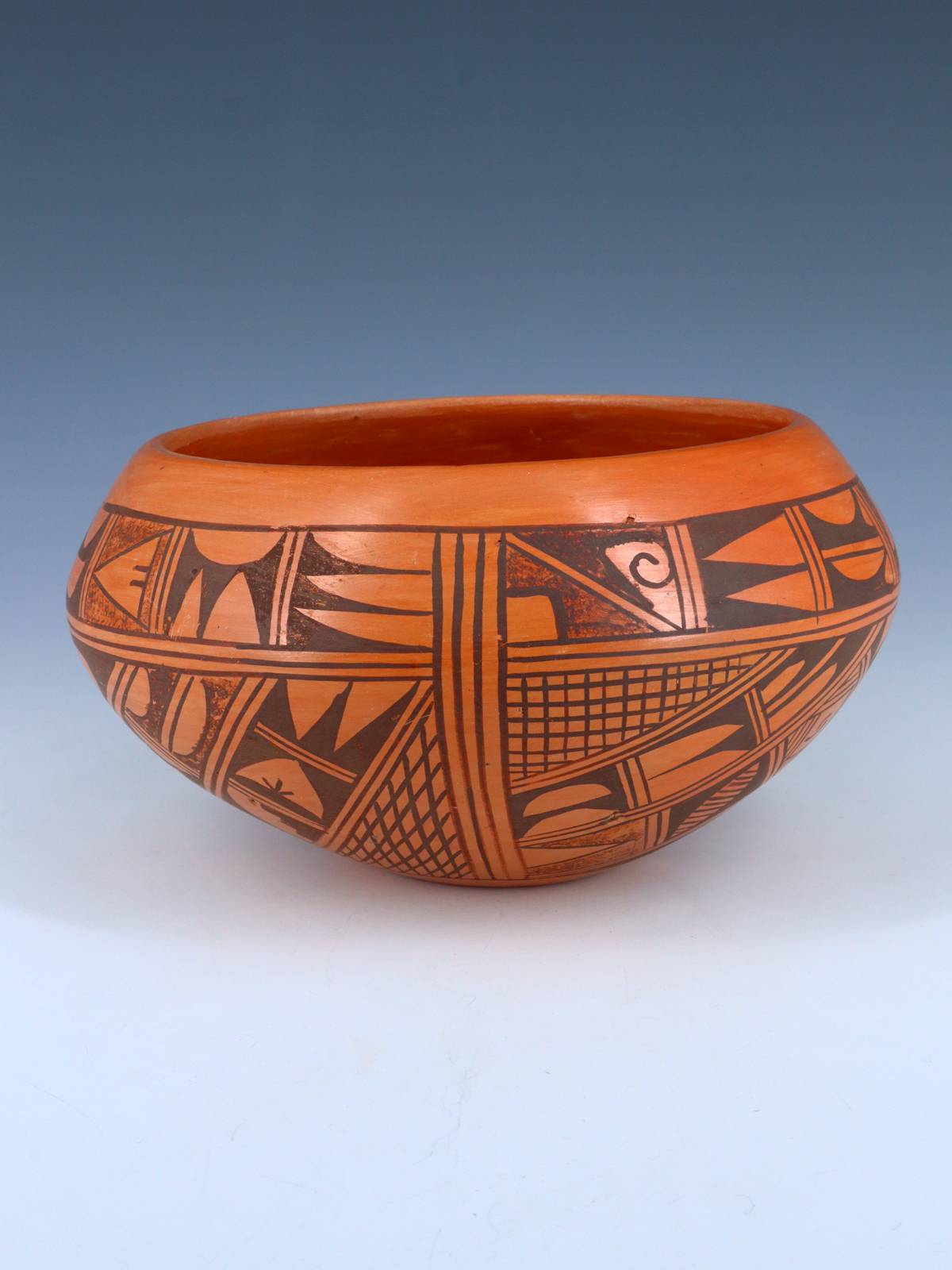 Estate Hopi Hand Coiled Traditional Pottery Bowl - PuebloDirect.com