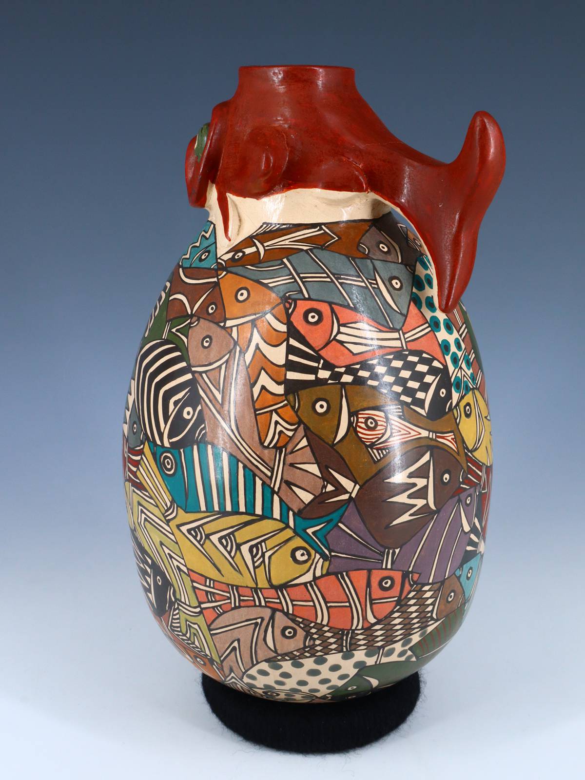 Mata Ortiz Hand Coiled Fish Effigy Pottery - PuebloDirect.com