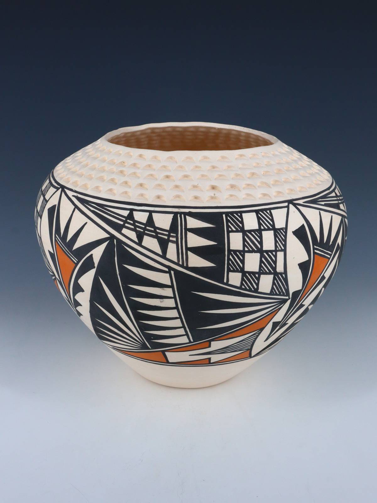 Acoma Pueblo Hand Painted Pottery Bowl - PuebloDirect.com