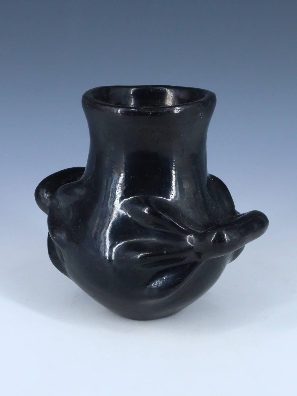 Santa Clara Pueblo Hand Coiled Black Pottery - PuebloDirect.com