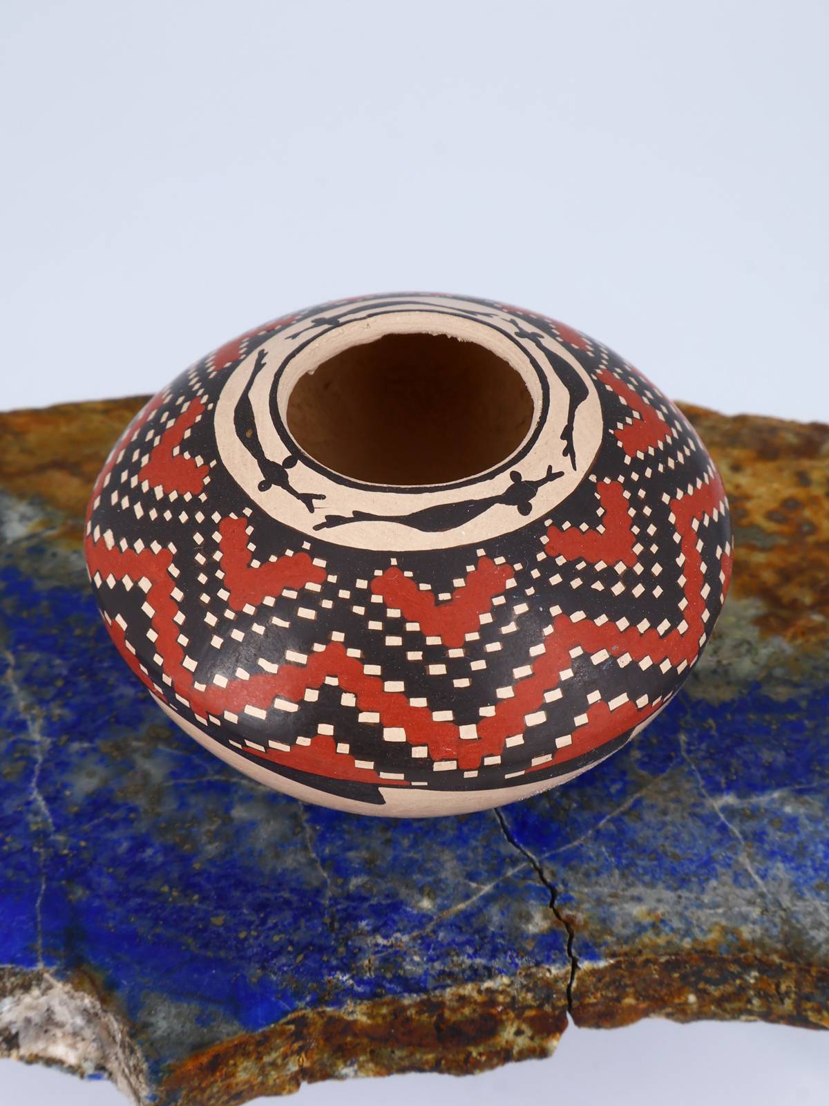 Mata Ortiz Hand Coiled Miniature Pottery Bowl S918 - PuebloDirect.com