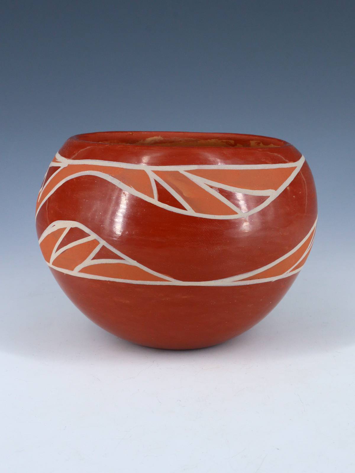 Estate Santa Clara Pueblo Hand Coiled Painted Redware Pottery - PuebloDirect.com