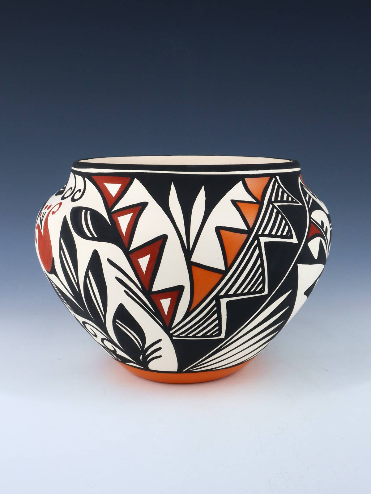 Acoma Pueblo Hand Painted Parrot Pottery Bowl - PuebloDirect.com