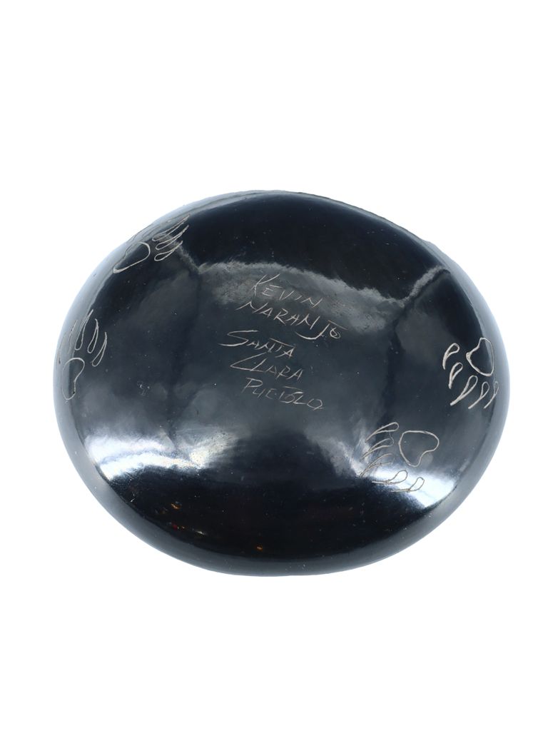 Santa Clara Pueblo Hand Coiled Etched Eagle Plate - PuebloDirect.com